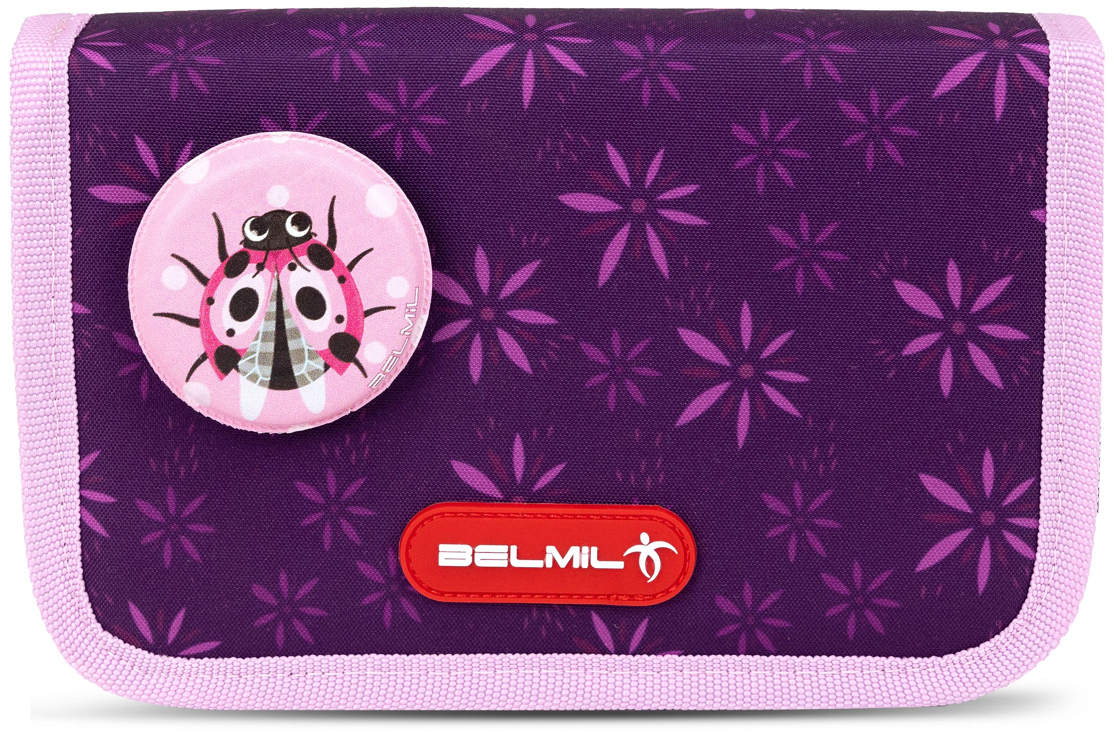 Penar cu ecuson Belmil - Purple Spring, cu 1 fermoar si pliu dublu
