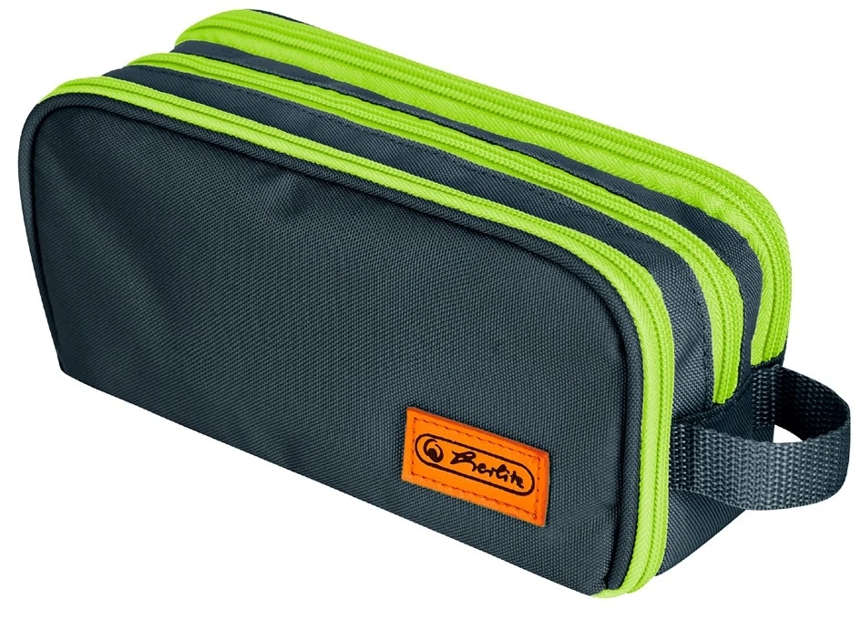 Penar cu mâner  Herlitz - Neon Uni Oak/Kiwi, 3 fermoare