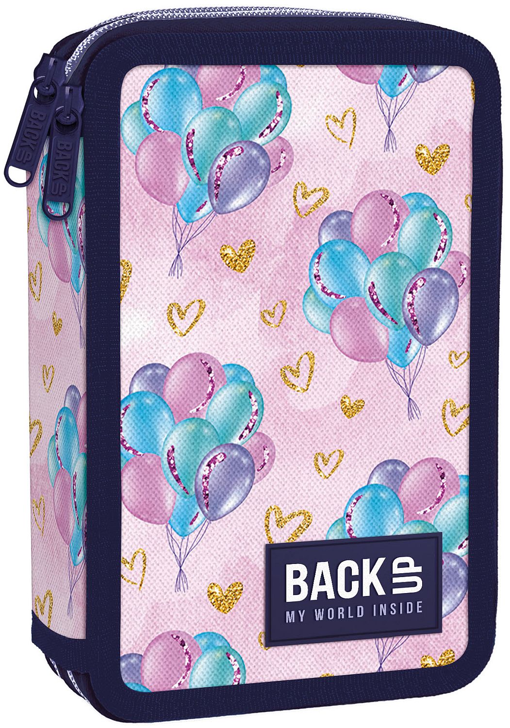 Penar cu rechizite  Back Up DW - Ballons, cu 2 fermoare