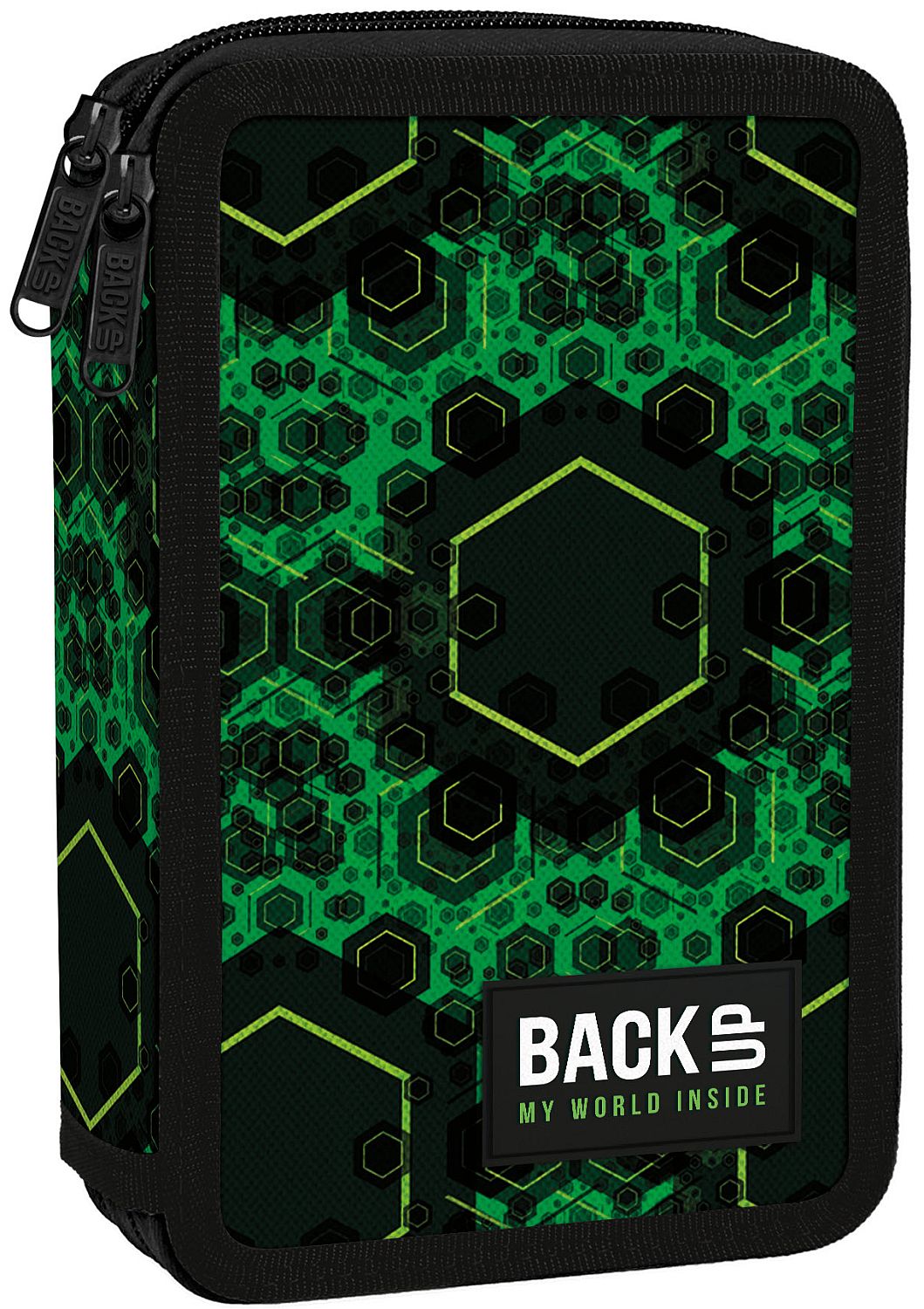 Penar cu rechizite  Back Up DW - Green Molecules, cu 2 fermoare