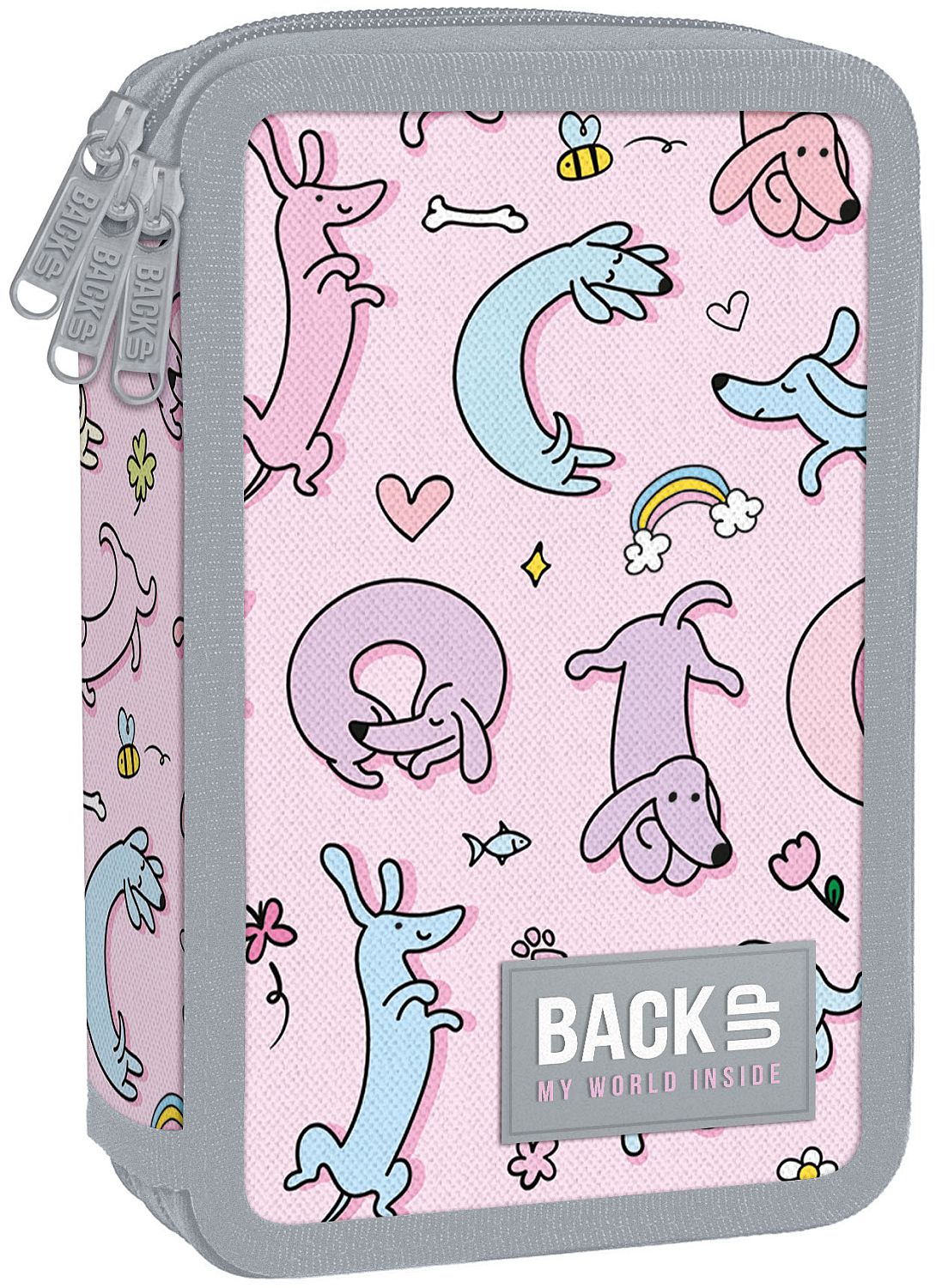 Penar cu rechizite  Back Up EW - Dogs, cu 3 fermoare