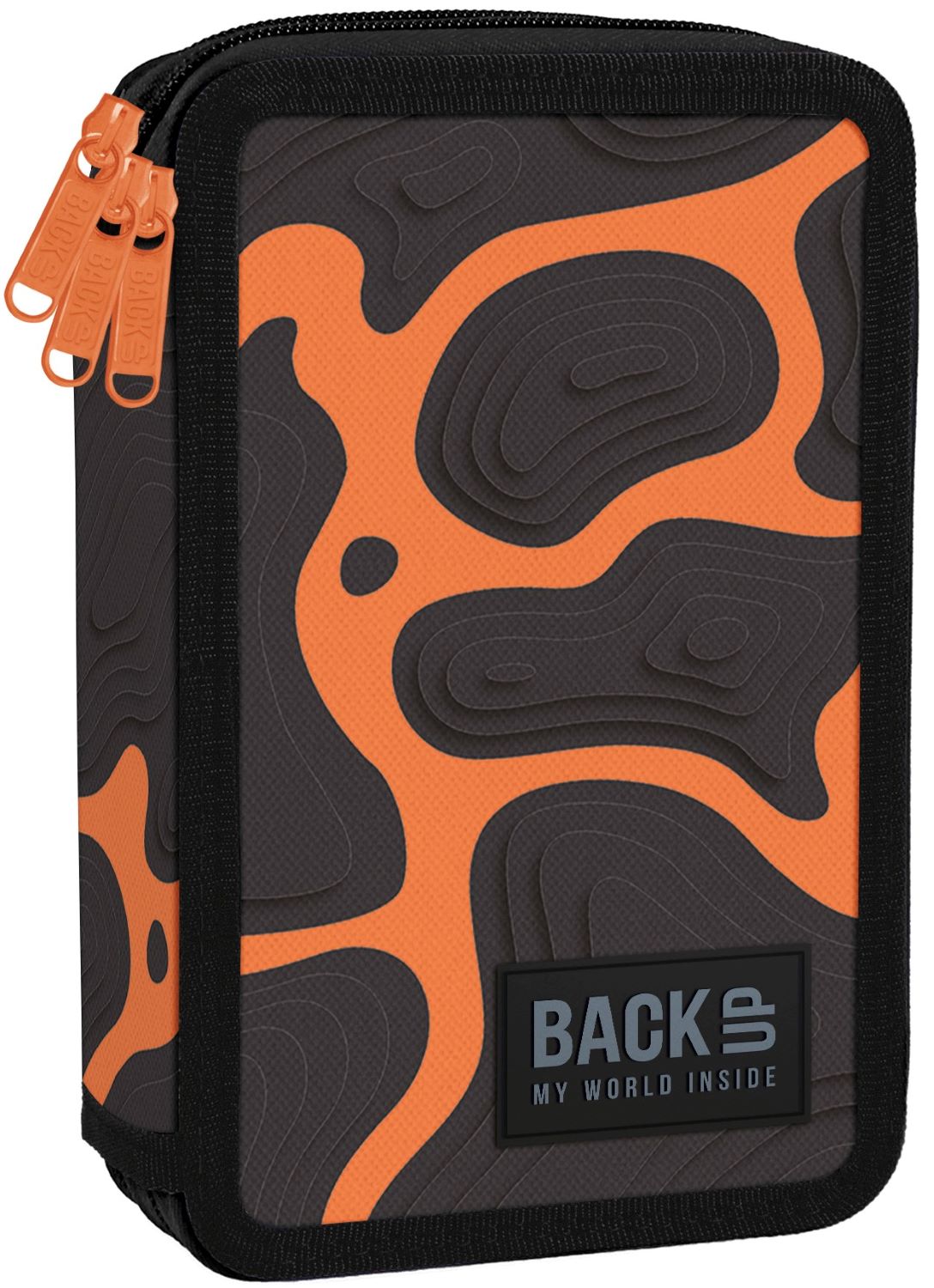 Penar școlar cu rechizite BackUp EW - Magma, 3 fermoar