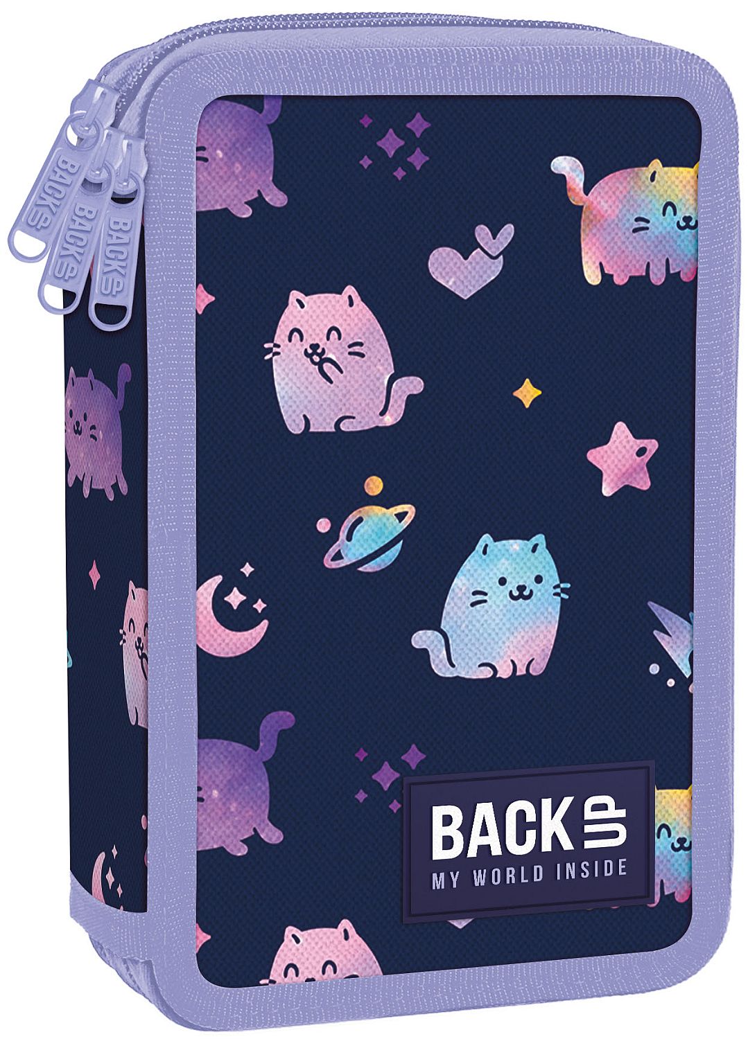 Penar cu rechizite  Back Up EW - Moon Cats, cu 3 fermoare