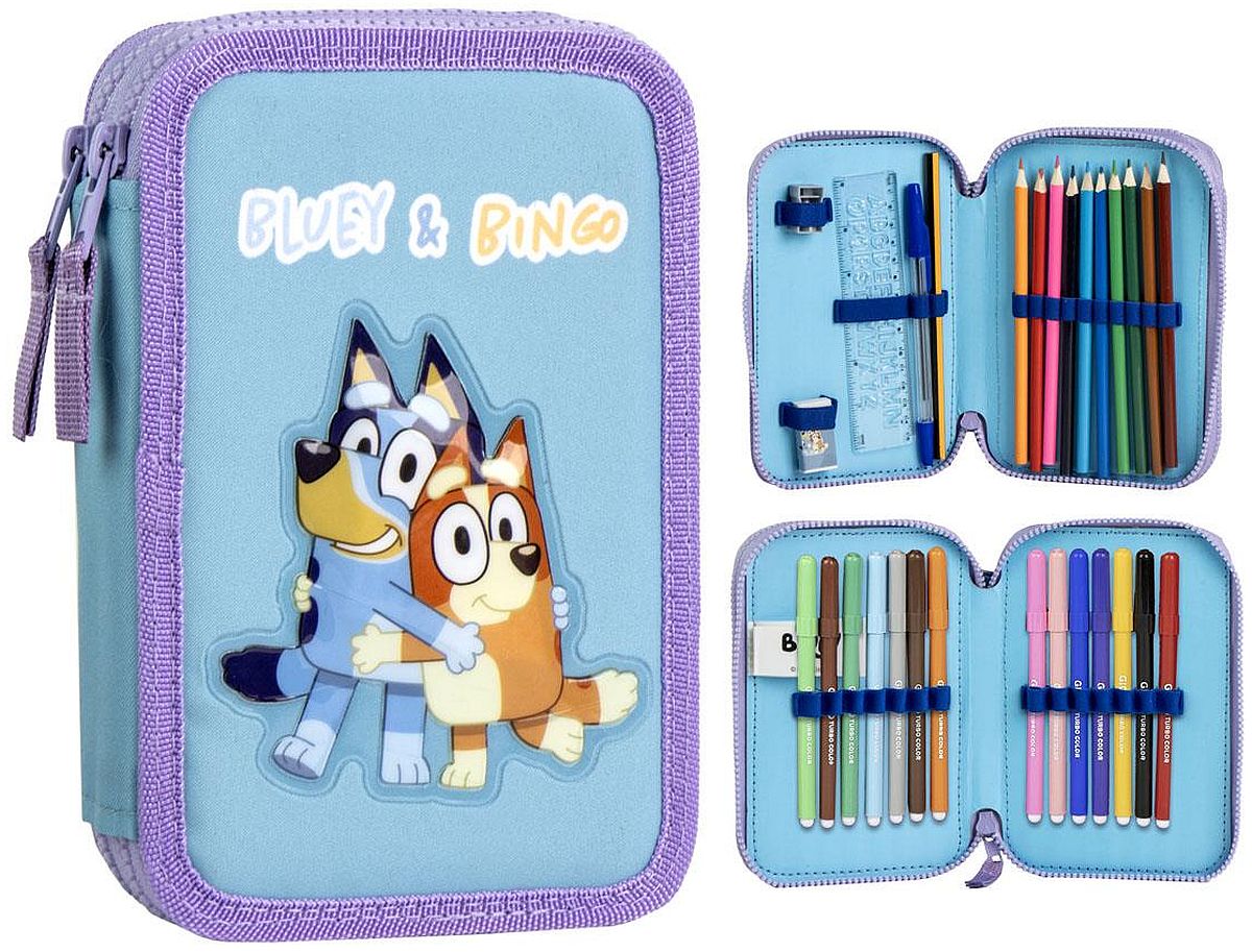 Penar cu rechizite Cerda Bluey - 2 fermoare