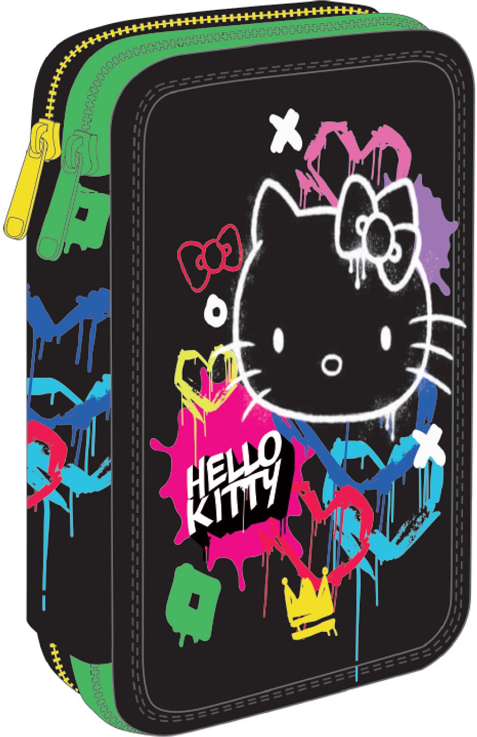 Penar cu rechizite  Cool Pack Jumper 2 - Hello Kitty, Neon Black