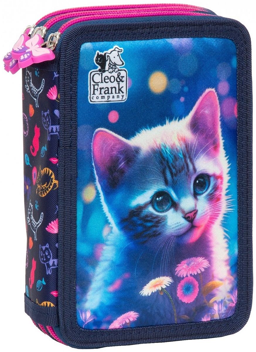 Penar cu rechizite Derform Cleo &amp; Frank 43 - Cu 3 fermoare