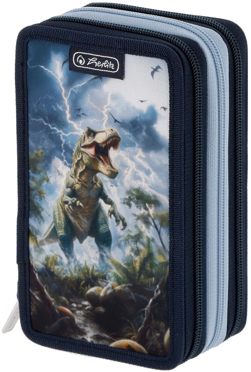 Penar cu rechizite  Herlitz - Thunder Rex, 3 fermoare