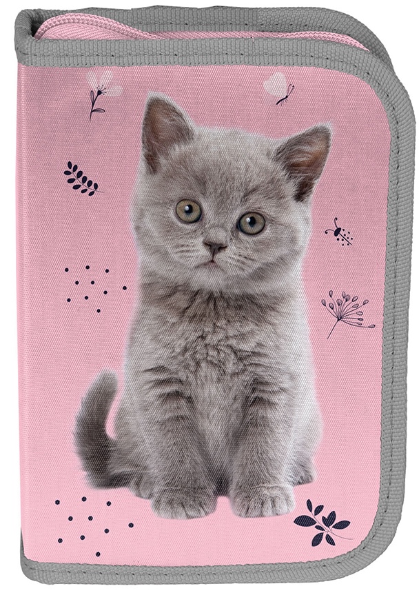Penar echipat Paso Cat - Pisică gri, cu 1 fermoar