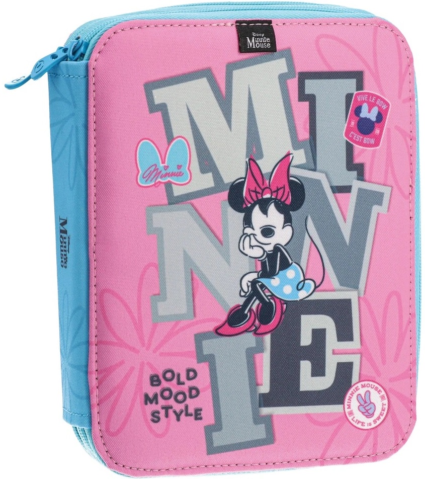 Penar școlar echipat Play Grande - Minnie Mouse, 2 fermoare