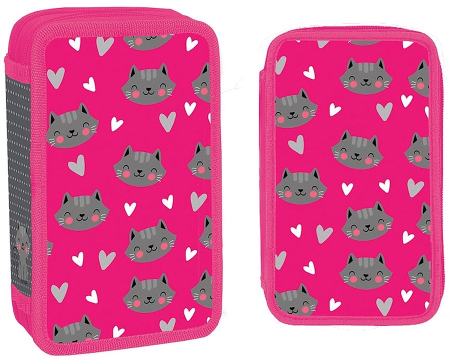 Penar cu accesorii S. Cool - Kitty, cu 2 fermoare, 29 piese