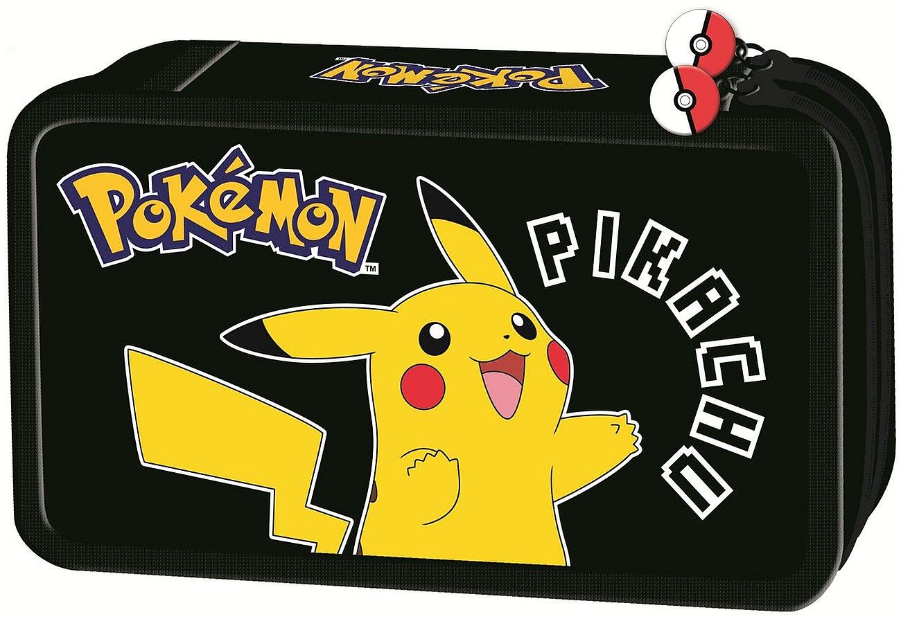 Penar cu rechizite  St. Majewski Pokemon - Pikachu, 2 fermoare