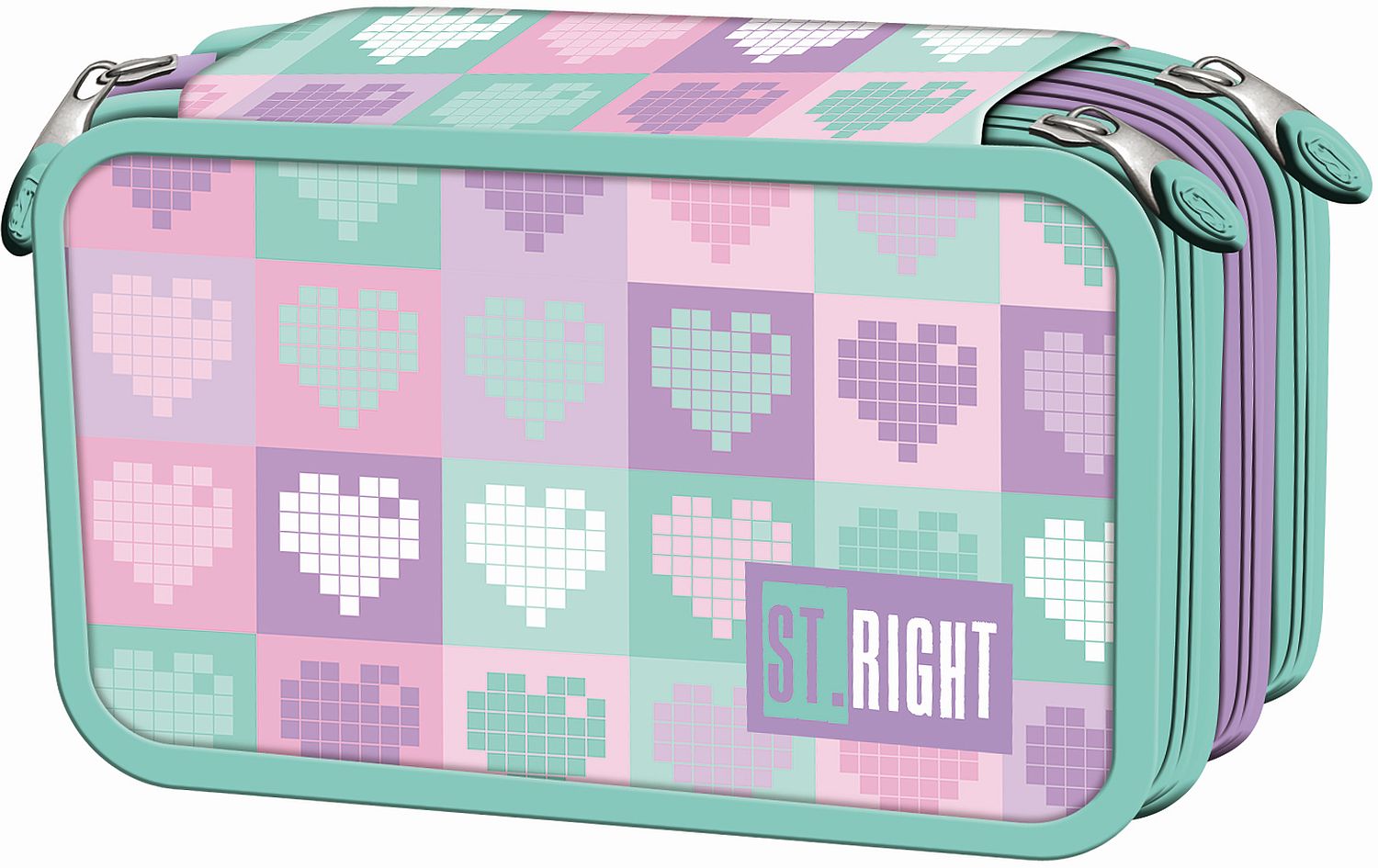 Penar cu instrumente de scris St. Right Candy Hearts - 3 fermoare