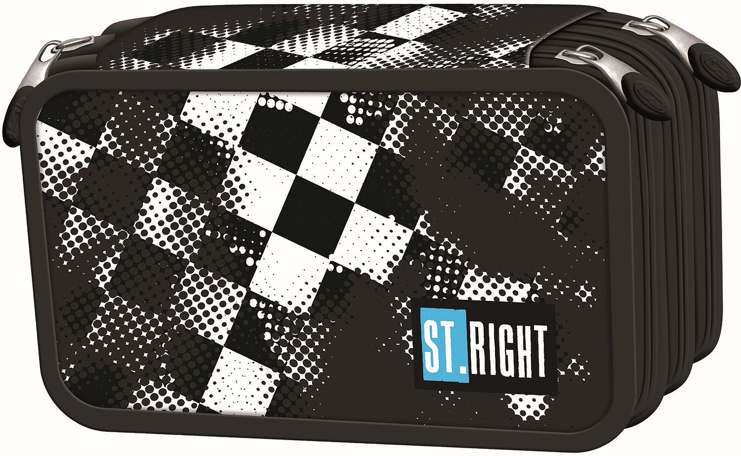 Penar cu rechizite St. Right Race Check - 3 fermoar