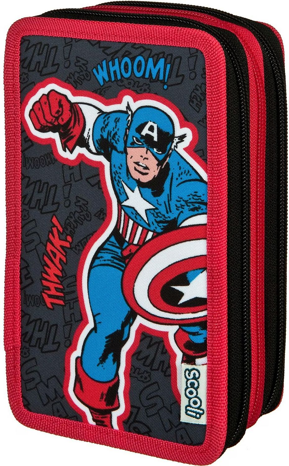 Penar echipat Undercover Avengers - Margine roșie, 3 fermoare
