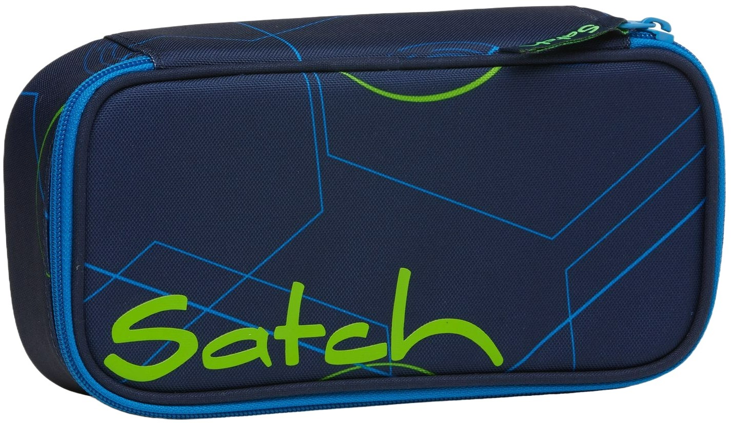 Penar Satch Pencil Box - Blue Tech, cu 2 compartimente