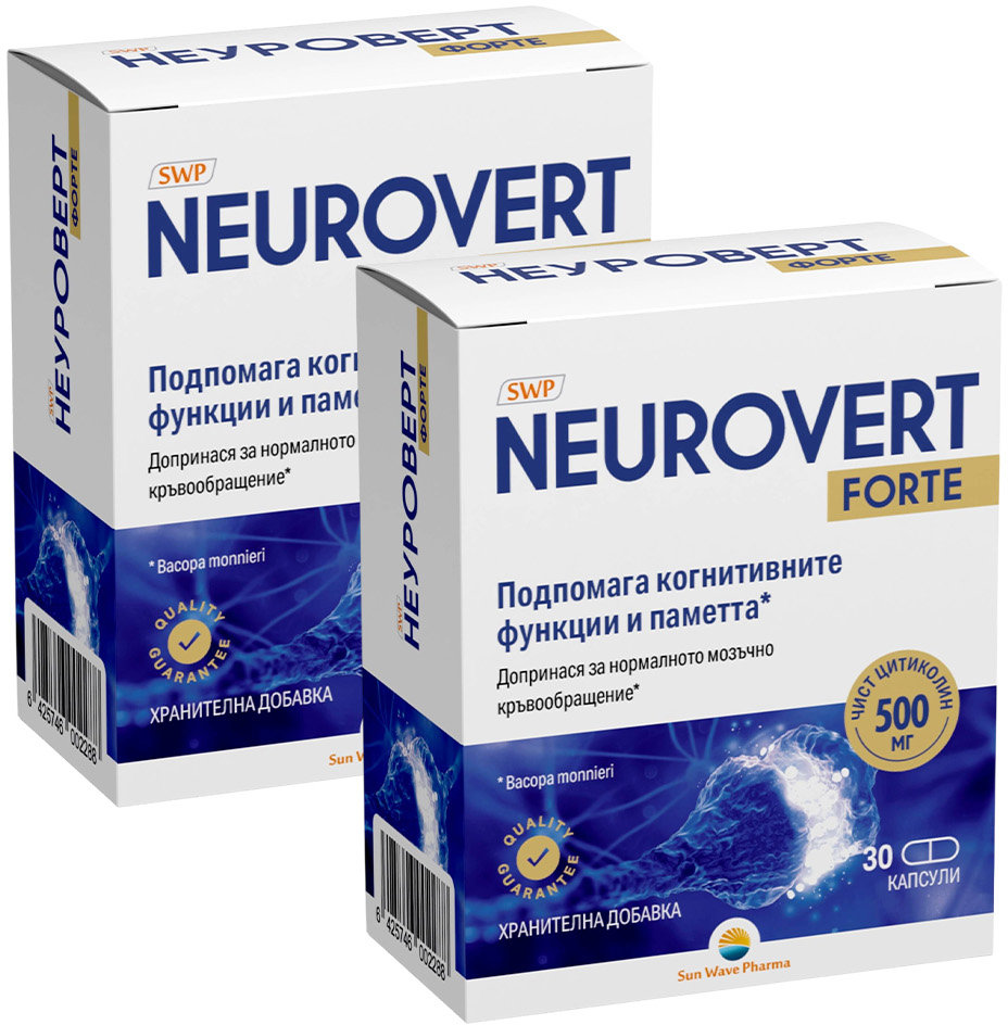 Neurovert Forte Memorie și concentrare, 2 x 30 capsule, Sun Wave Pharma