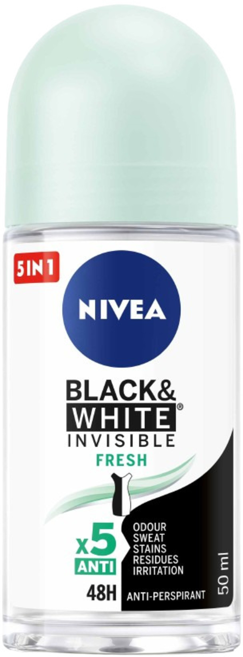 Nivea Roll-on antiperspirant Black & White, Fresh, 50 ml