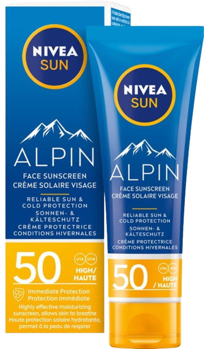 Nivea Sun Cremă de protecție solară pentru față Alpin, SPF50, 50 ml