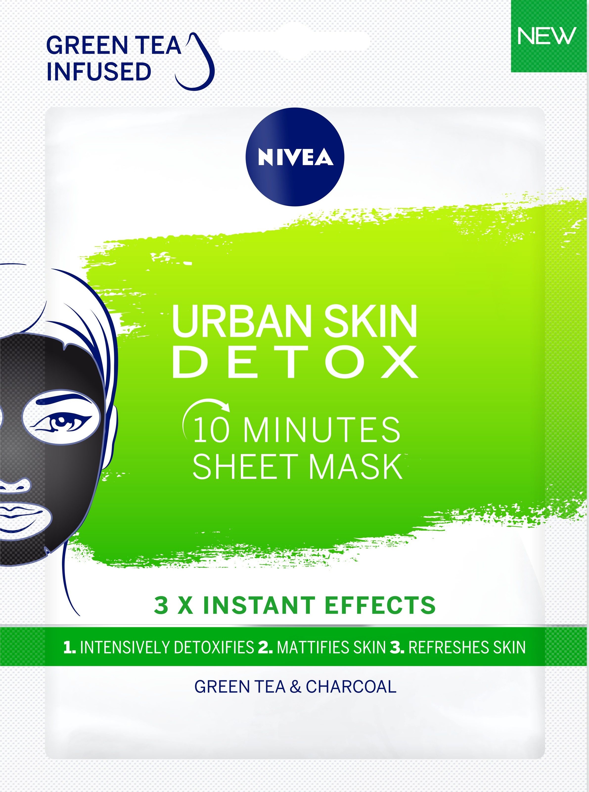 Nivea Urban Detox Mască folie, 1 buc
