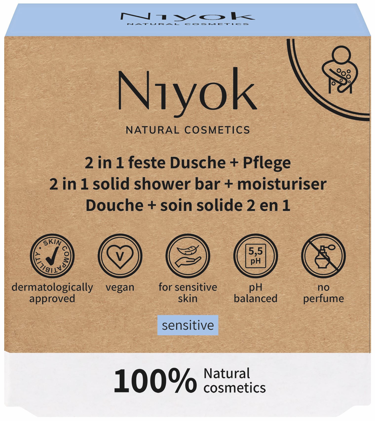 Niyok Săpun și gel de duș 2 în 1 Sensitive, 80 g