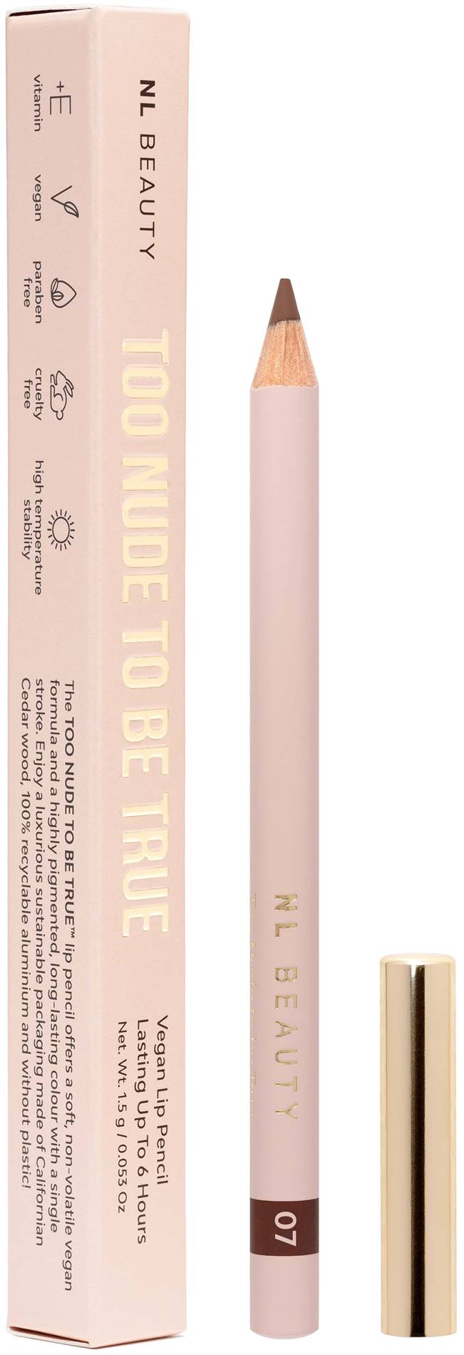 NL Beauty Creion de buze de lungă durată cu vitamine E, 07 Choco Bomb, 1.5 g