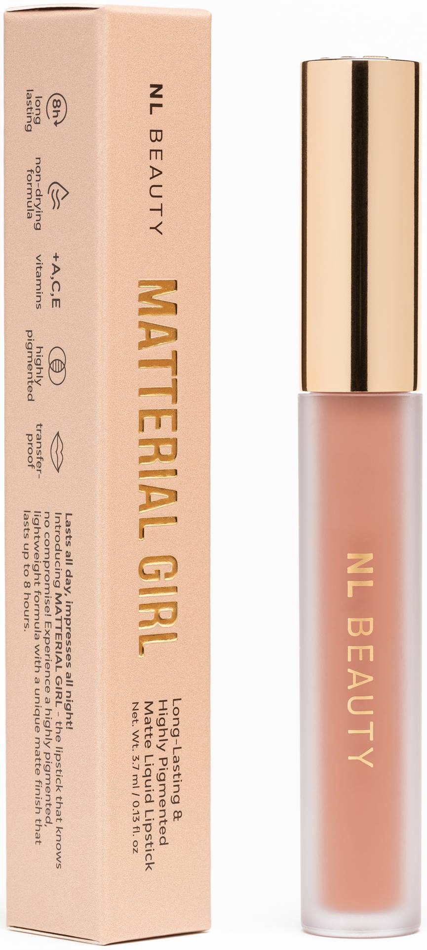 NL Beauty Ruj mat lichid de lungă durată, Hollywood, 3.7 ml