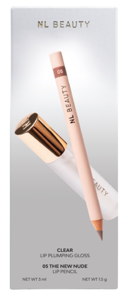 NL Beauty Set - Luciu de buze cu efect de volum și Creion de buze, 05 The New Nude, 3 ml + 1.5 g