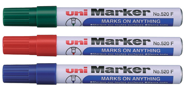 Marker permanent Uniball pe baza de ulei – Verde