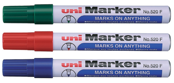Marker permanent Uniball pe baza de ulei – Rosu
