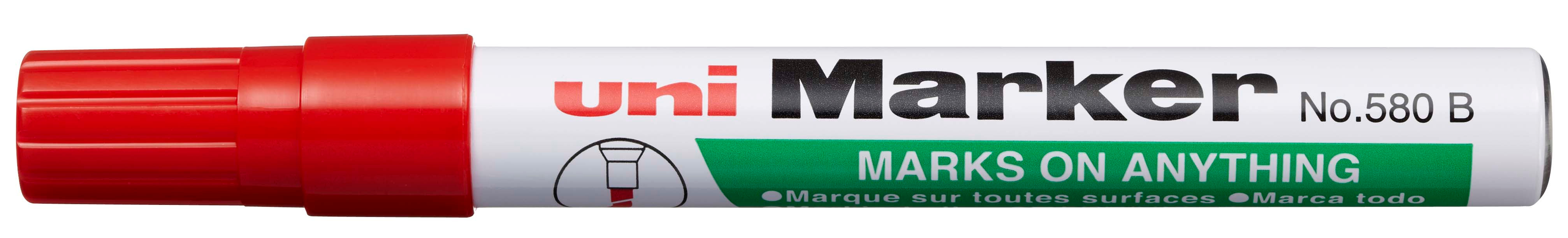 Market permanent Uniball pe baza de ulei - Rosu