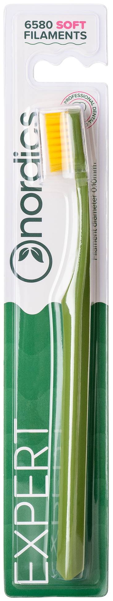 Nordics Periuţă de dinţi Expert Curve 6580, Soft, verde închis