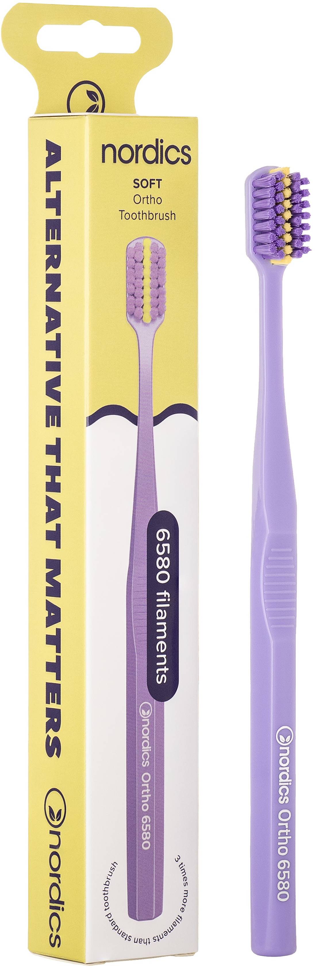 Periuta de dinti ORTHO 6580 filamente - moale - mov, Nordics - imagine 5