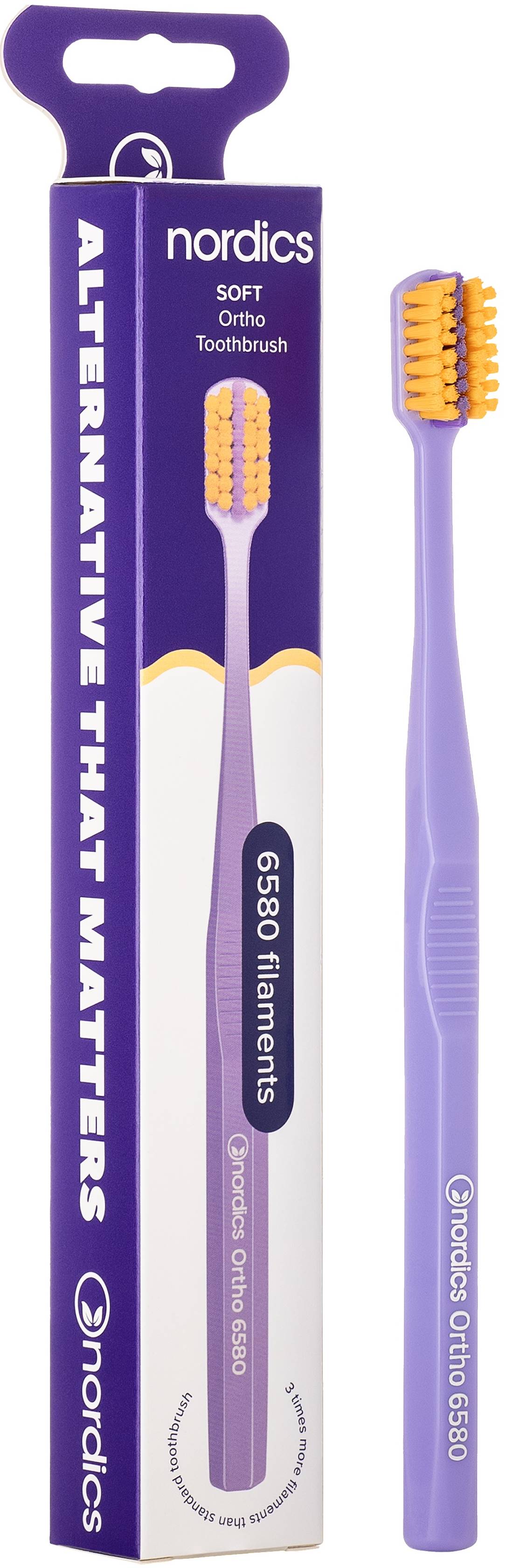 Periuta de dinti ORTHO 6580 filamente - moale - portocaliu, Nordics - imagine 5