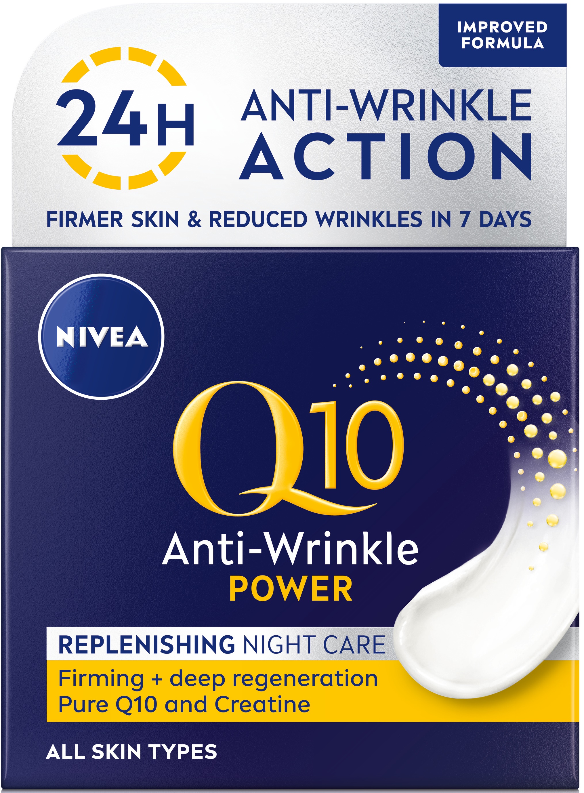 Nivea Q10 Power Cremă de noapte antirid, 50 ml
