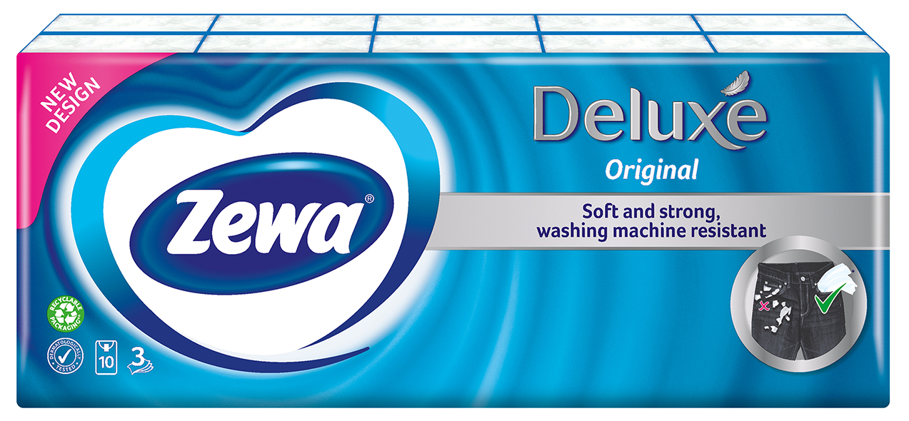 Servetele Nazale, 3 Straturi, Original Normal, Zewa, 10 Pachete x 10 Batiste - imagine 2