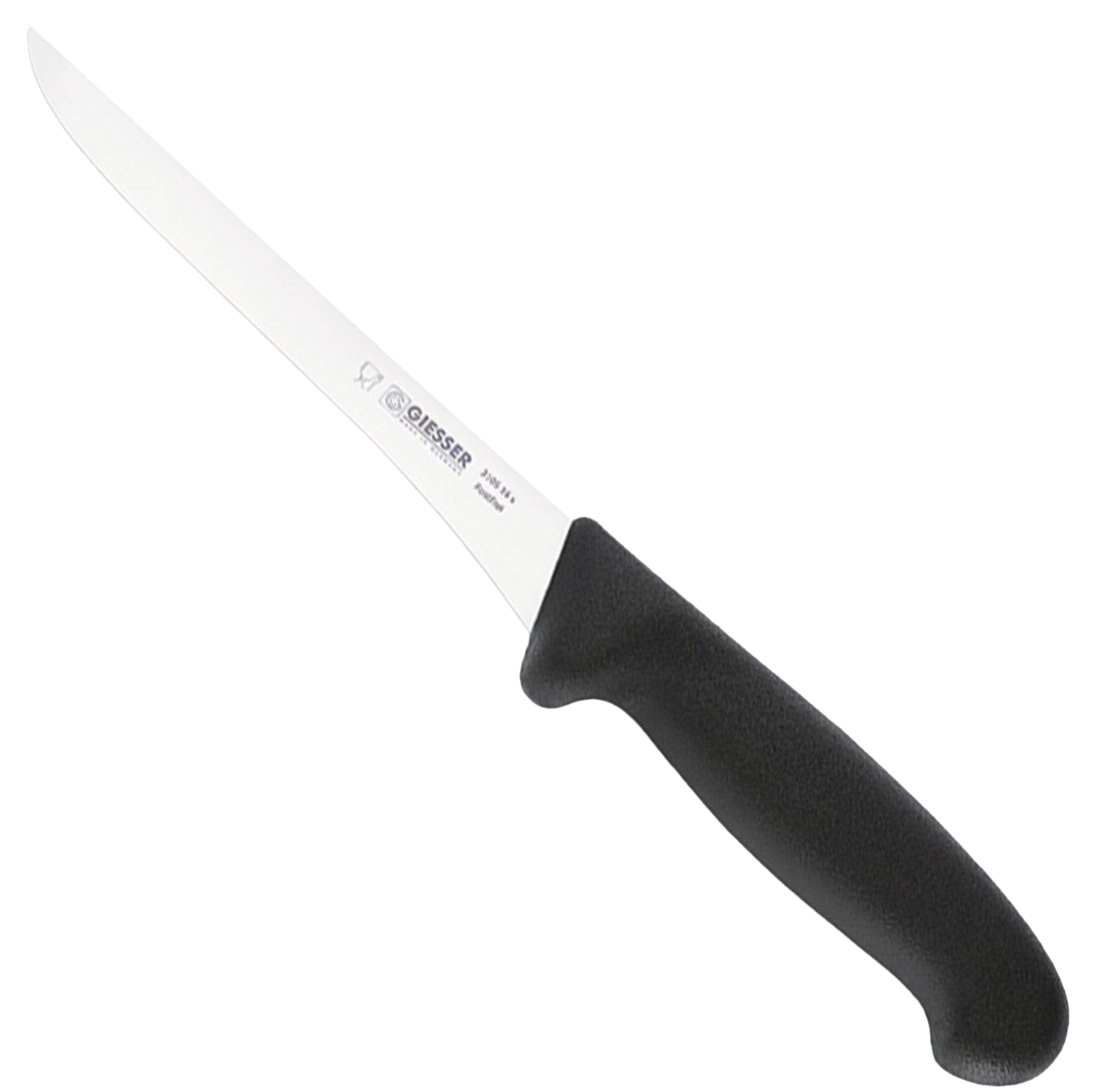 Cuțit de dezosat cu lamă dreaptă și tare Giesser - 16 cm, mâner negru