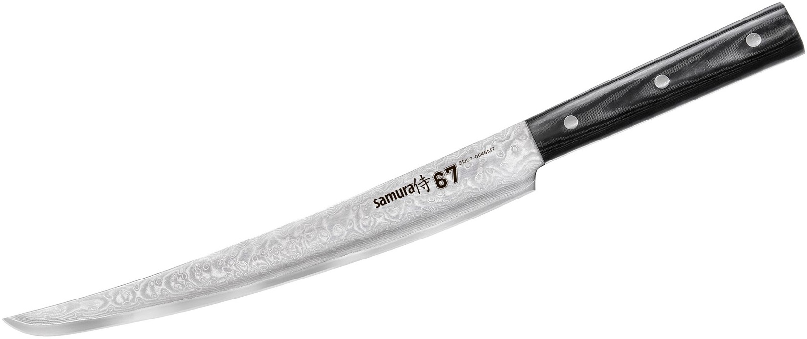 Cuțit pentru feliat felii Samura - Damascus Tanto, 67 straturi, 23 cm, oțel damasc