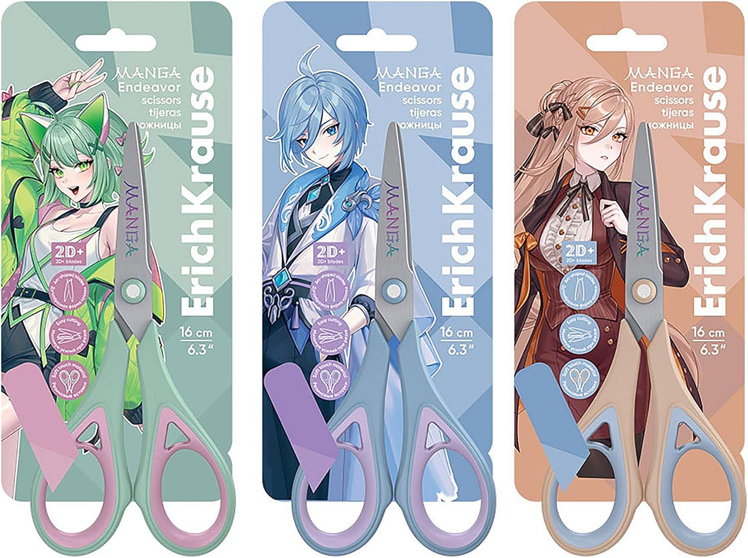 Foarfece Erich Krause Manga - 16 cm, sortiment