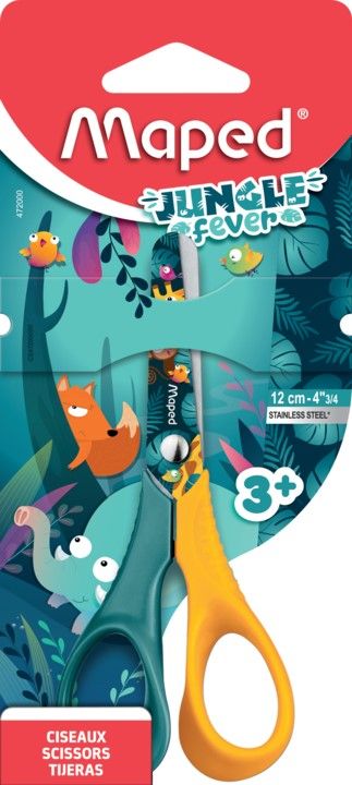 Foarfece Maped Jungle Fever - 12 cm, galben