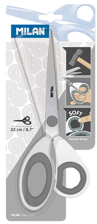 Foarfeca Milan - Soft, 22 cm, alb