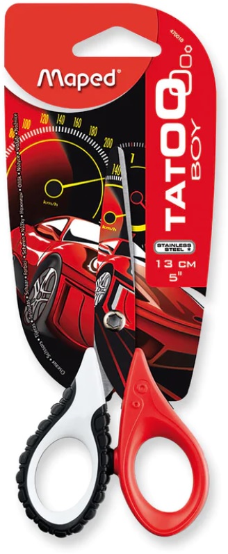 Foarfece Maped - Tatoo Inovation, 13 cm, roșii