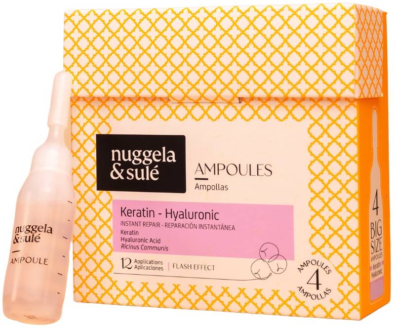 Nuggela & Sulé Fiolă regeneratoare Keratin-Hyaluronic, 4 x 10 m