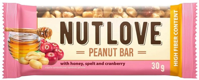 Nutlove Peanut Bar, afine roșii, 30 g, AllNutrition