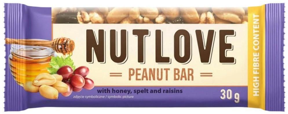 Nutlove Peanut Bar, stafide, 30 g, AllNutrition