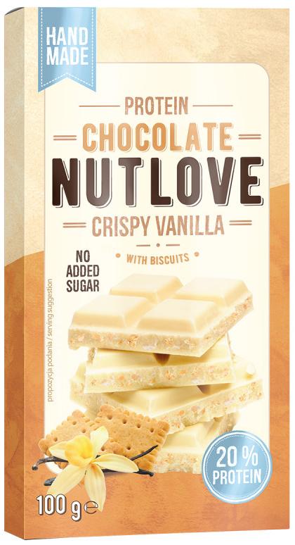 Nutlove Ciocolată proteică, vanilie cu fursecuri, 100 g, AllNutrition