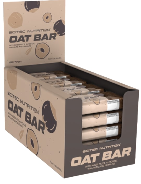 Oat Bar Batoane din fulgi de ovăz, nuci, 20 buc, Scitec Nutrition