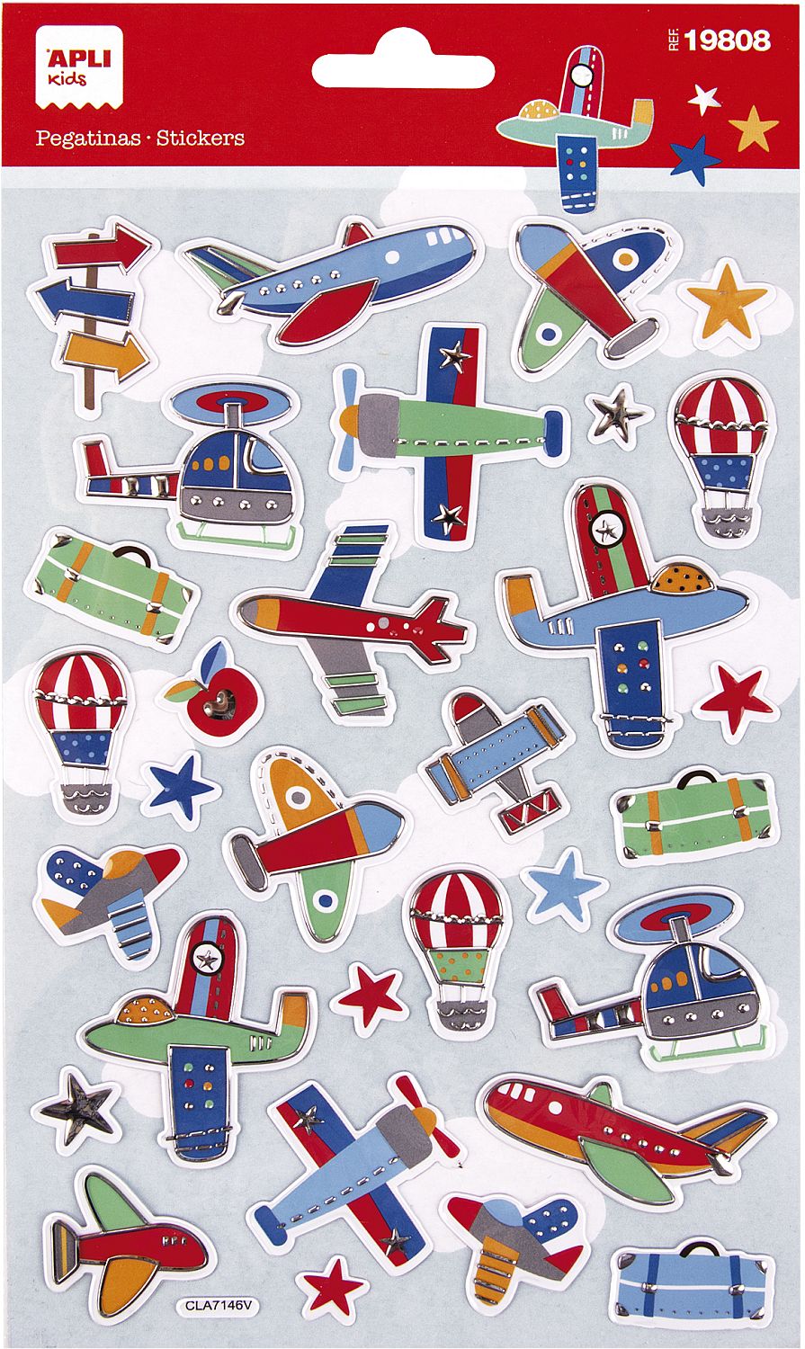 Stickere volumetrice Apli Kids - Avioane, 31 buc