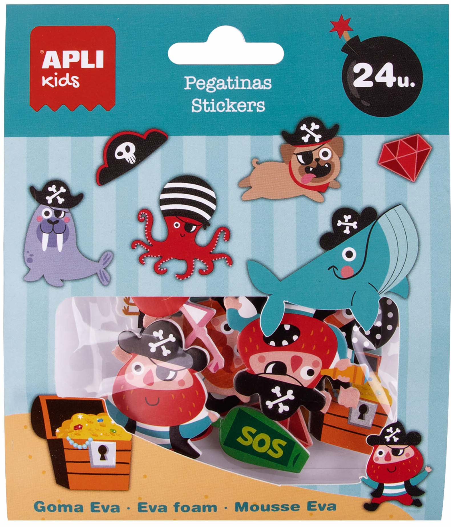 Stickere volumetrice Apli - Pirati, 24 buc.