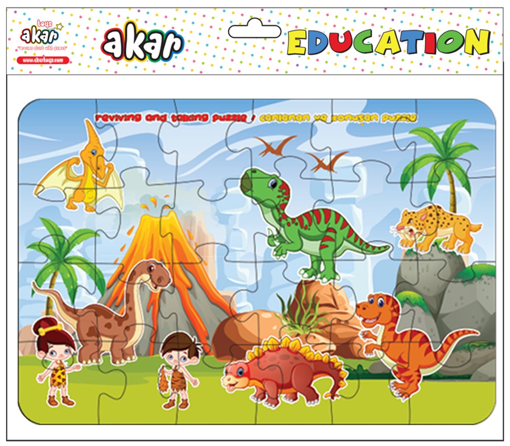 Puzzle educațional vorbitor Jagu - Dinozauri, 20 de piese