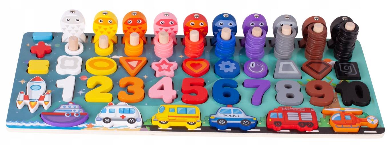 Set educațional 6 în 1 Malplay - Montessori, din lemn